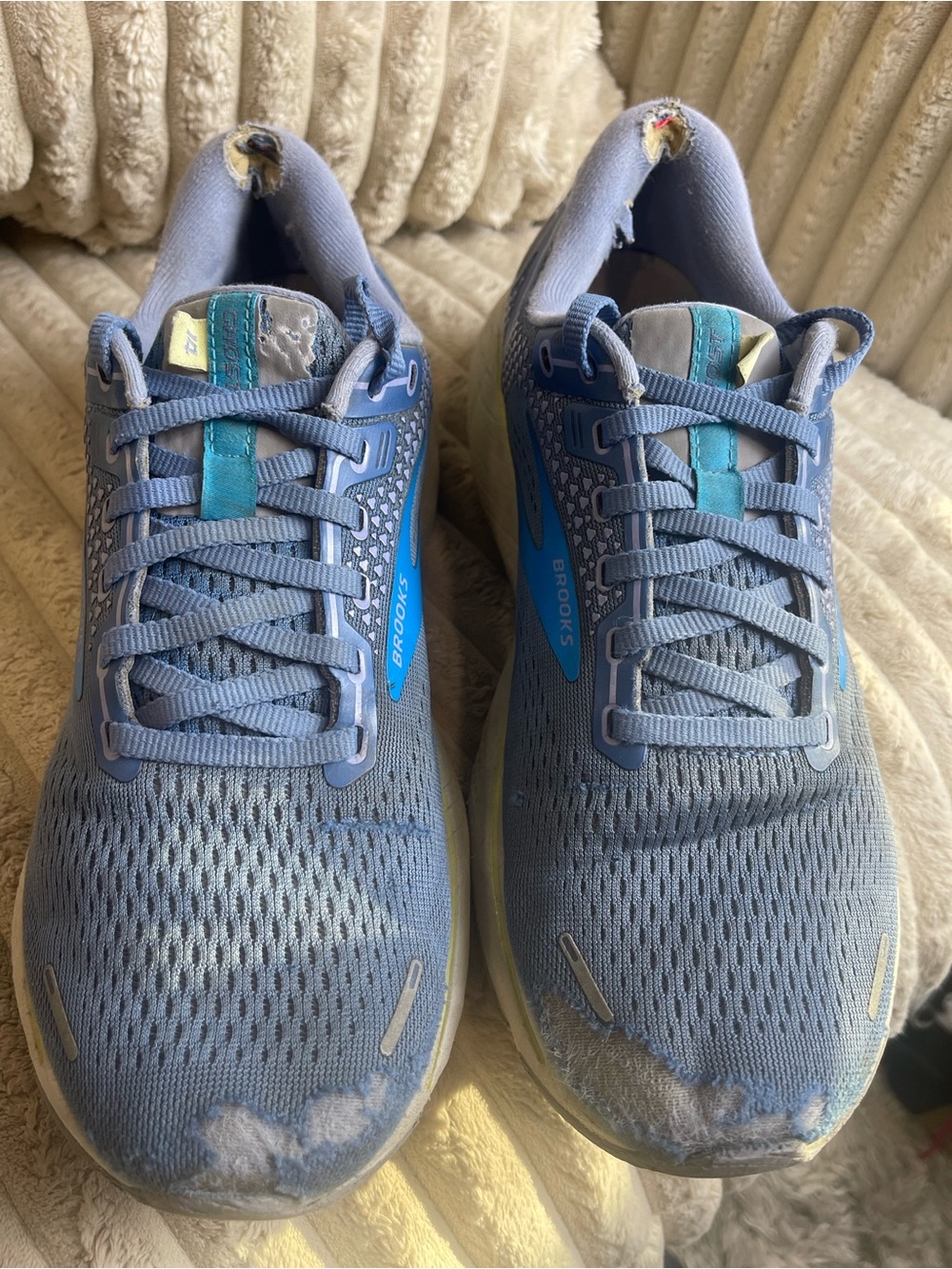 Brooks Womens Ghost 14 Neutral Running Shoes Peacoat Navy Blue Mint Size 10 - Picture 2 of 9